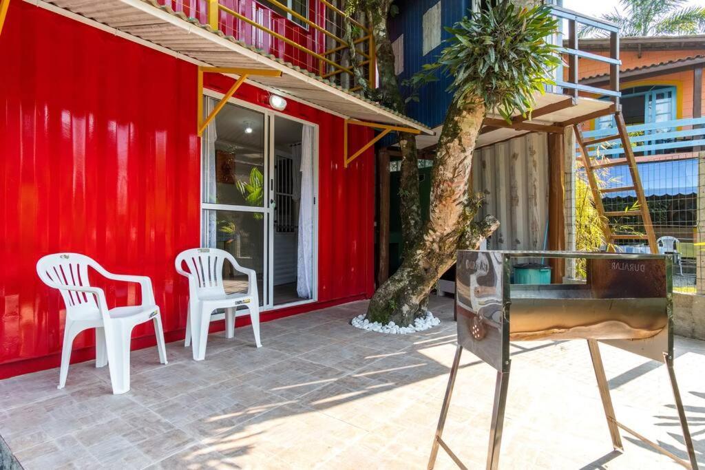 Casa Container Tie-vermelho Casa de férias
